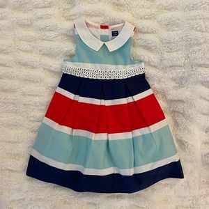 Janie and Jack red white and blue pleated patriotic dress.